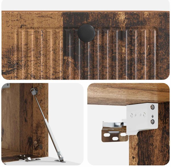 Fali TV szekrény Antik Fa 59,5 x 31 x 30 cm Szerelt Fa