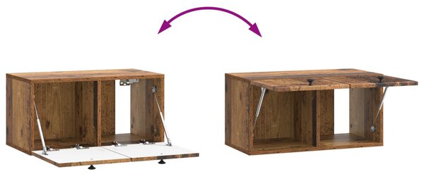 Fali TV szekrény Antik Fa 59,5 x 31 x 30 cm Szerelt Fa
