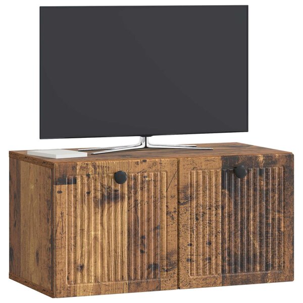 Fali TV szekrény Antik Fa 59,5 x 31 x 30 cm Szerelt Fa
