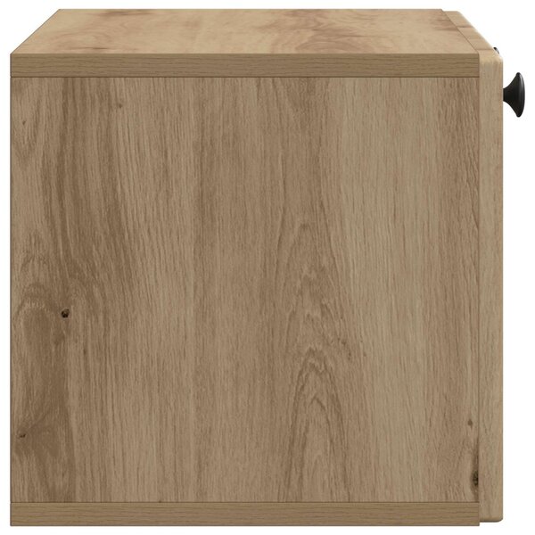 Fali TV szekrény 59,5 x 31 x 30 cm Kézműves Tölgy Szerelt Fa