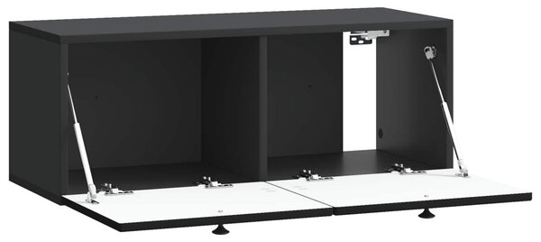 Fali TV szekrény Fekete 78,5 x 31 x 30 cm Szerelt Fa