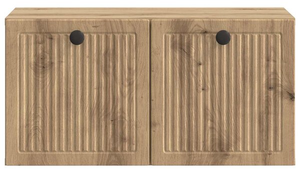 Fali TV szekrény 59,5 x 31 x 30 cm Kézműves Tölgy Szerelt Fa