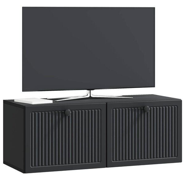 Fali TV szekrény Fekete 78,5 x 31 x 30 cm Szerelt Fa