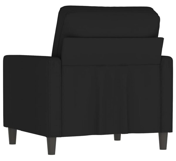 Fekete bársony kanapéfotel 60 cm