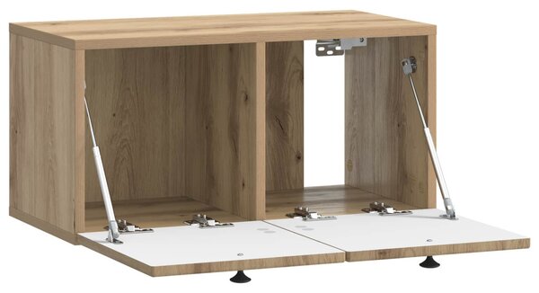 Fali TV szekrény 59,5 x 31 x 30 cm Kézműves Tölgy Szerelt Fa