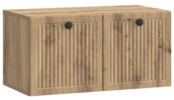 Fali TV szekrény 59,5 x 31 x 30 cm Kézműves Tölgy Szerelt Fa