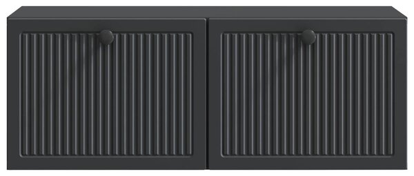 Fali TV szekrény Fekete 78,5 x 31 x 30 cm Szerelt Fa