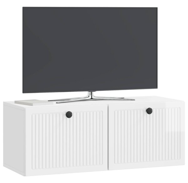 Fali TV szekrény Magasfényű Fehér 78,5 x 31 x 30 cm Szerelt Fa