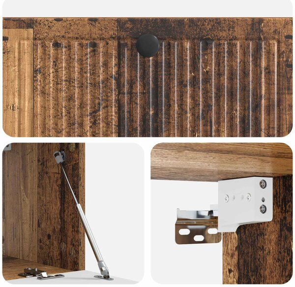 Fali TV szekrény Antik Fa 78,5 x 31 x 30 cm Szerelt Fa