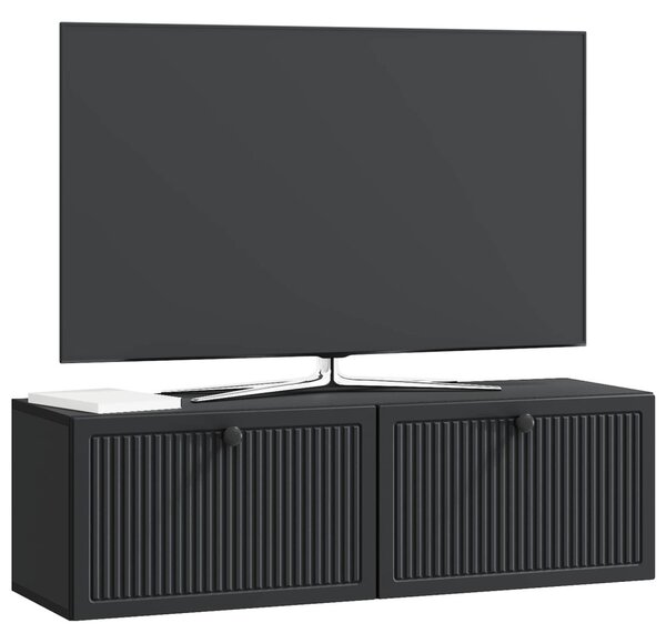 Fali TV szekrény Fekete 98 x 31 x 30 cm Szerelt Fa
