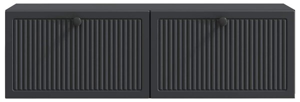 Fali TV szekrény Fekete 98 x 31 x 30 cm Szerelt Fa