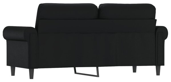 2 személyes fekete műbőr kanapé 140 cm