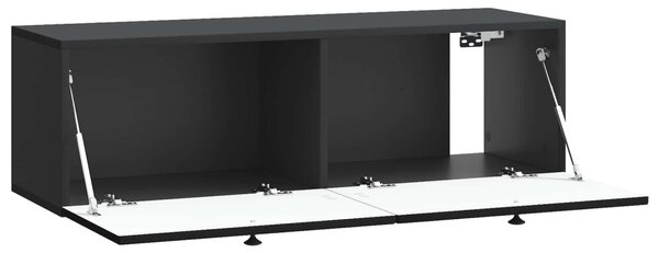 Fali TV szekrény Fekete 98 x 31 x 30 cm Szerelt Fa
