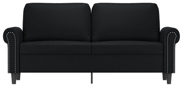 2 személyes fekete műbőr kanapé 140 cm