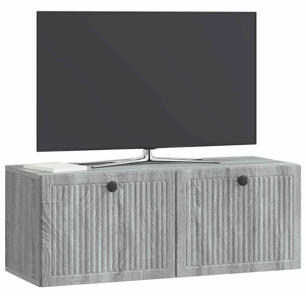Fali TV szekrény Szürke Sonoma 78,5 x 31 x 30 cm Szerelt Fa
