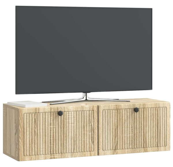 Fali TV szekrény Sonoma Tölgy 98 x 31 x 30 cm Szerelt Fa