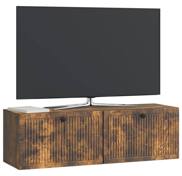 Fali TV szekrény Füstös Tölgy 98 x 31 x 30 cm Szerelt Fa