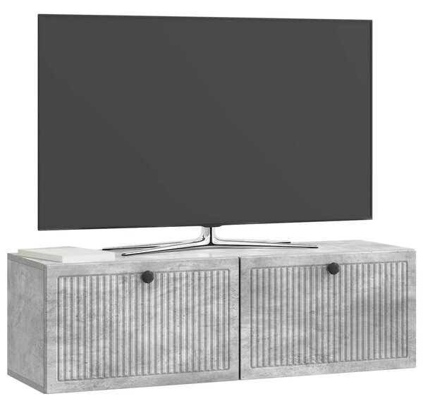 Fali TV szekrény Betonszürke 98 x 31 x 30 cm Szerelt Fa