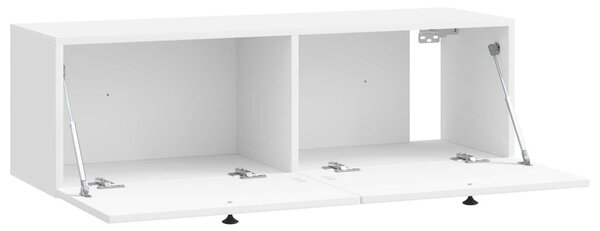 Fali TV szekrény Magasfényű Fehér 98 x 31 x 30 cm Szerelt Fa