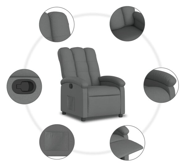 Sötétszürke szövet relaxfotel