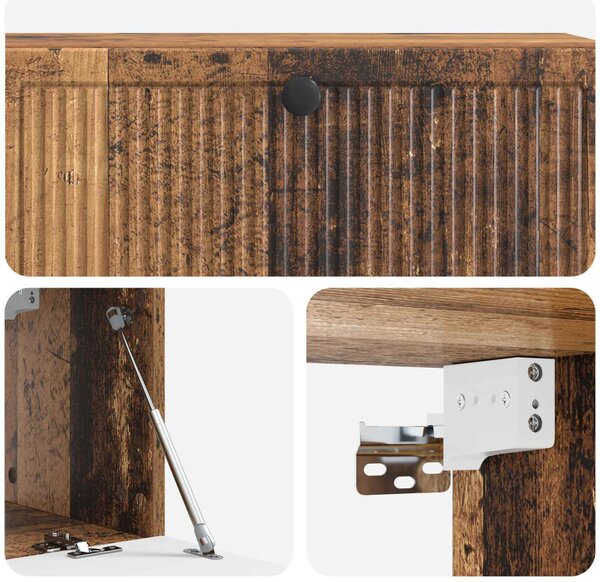 Fali TV szekrény Antik Fa 98 x 31 x 30 cm Szerelt Fa