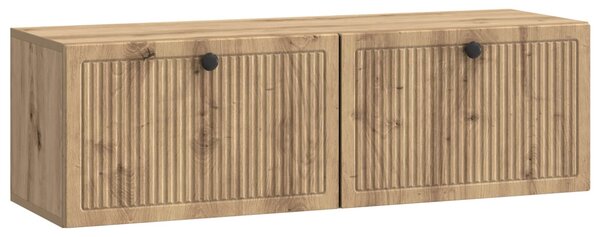 Fali TV szekrény 98 x 31 x 30 cm Kézműves Tölgy Szerelt Fa