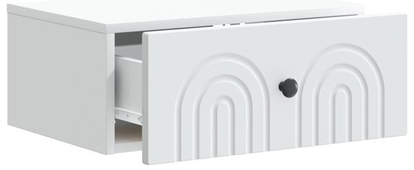 VidaXL Fali éjjeli szekrény fiókkal Fehér 49 x 34,5 x 20 cm Szerelt Fa