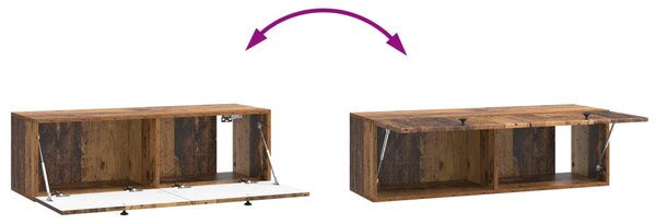 Fali TV szekrény Antik Fa 98 x 31 x 30 cm Szerelt Fa