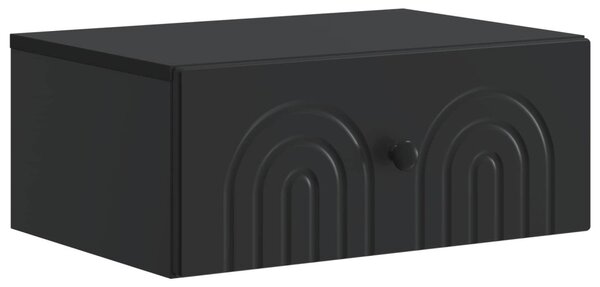 Fali éjjeli szekrény 2 db Fekete 49 x 34,5 x 20 cm Szerelt Fa