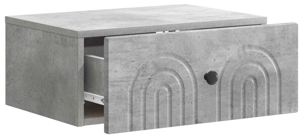 Fali éjjeli szekrény 2 db Betonszürke 49 x 34,5 x 20 cm