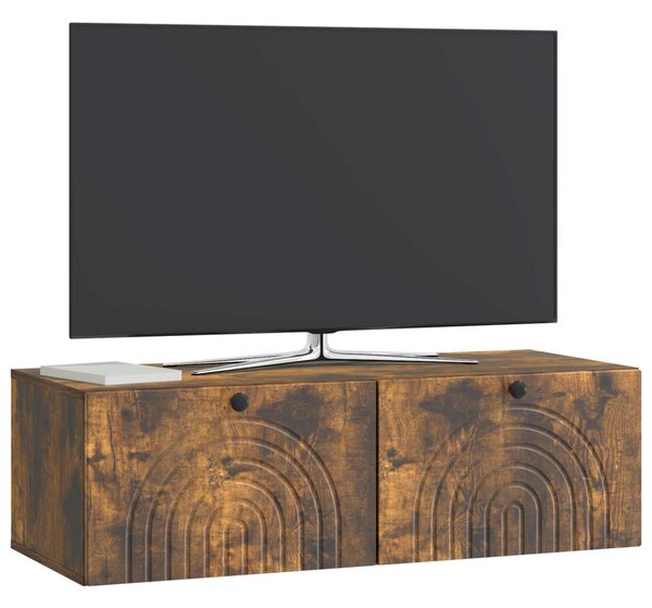 Fali TV szekrény Füstös Tölgy 99 x 41 x 30 cm Szerelt Fa