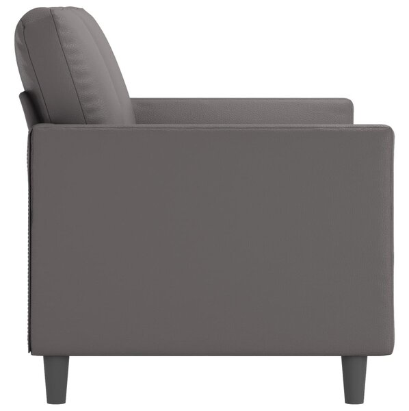 2 személyes szürke műbőr kanapé 120 cm