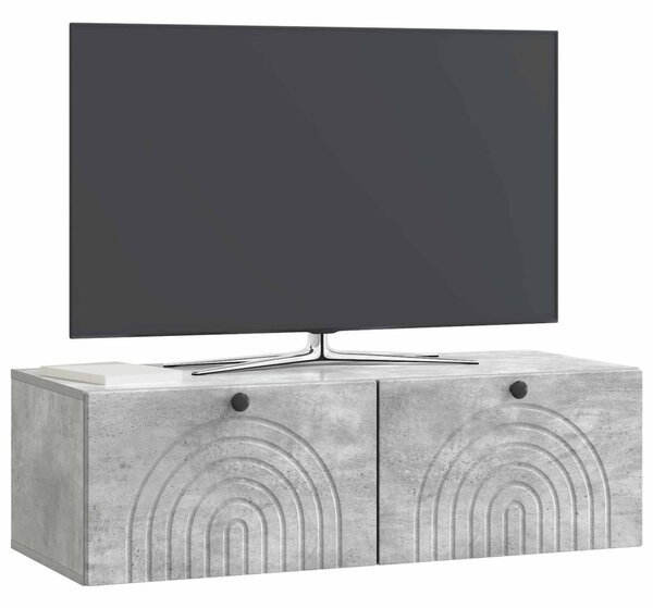 Fali TV szekrény Betonszürke 99 x 41 x 30 cm Szerelt Fa