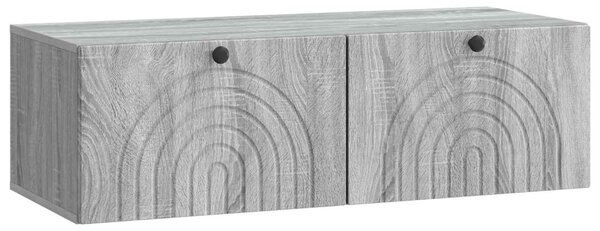Fali TV szekrény Szürke Sonoma 99 x 41 x 30 cm Szerelt Fa