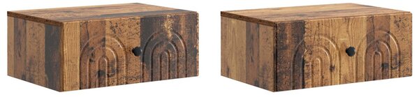 Fali éjjeli szekrény 2 db Antik Fa 49 x 34,5 x 20 cm Szerelt Fa