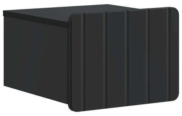 Fali éjjeli szekrény 2 db Fekete 33 x 34,5 x 24 cm Szerelt Fa