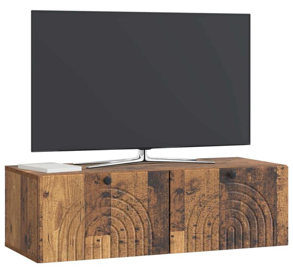Fali TV szekrény Antik Fa 99 x 41 x 30 cm Szerelt Fa