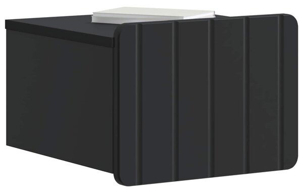 Fali éjjeli szekrény 2 db Fekete 33 x 34,5 x 24 cm Szerelt Fa