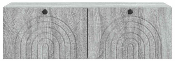 Fali TV szekrény Szürke Sonoma 99 x 41 x 30 cm Szerelt Fa