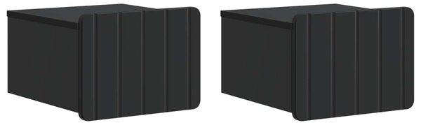 Fali éjjeli szekrény 2 db Fekete 33 x 34,5 x 24 cm Szerelt Fa