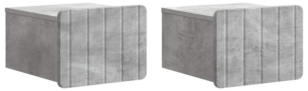 Fali éjjeli szekrény 2 db Betonszürke 33 x 34,5 x 24 cm