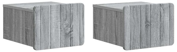Fali éjjeli szekrény 2 db Szürke Sonoma 33 x 34,5 x 24 cm