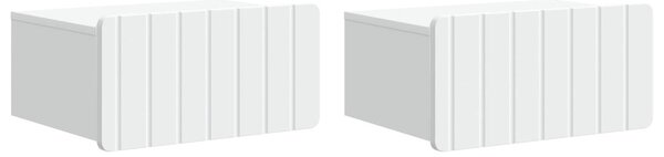 Fali éjjeli szekrény 2 db Fehér 49 x 34,5 x 24 cm Szerelt Fa
