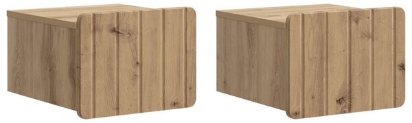 Fali éjjeli szekrény 2 db Kézműves Tölgy 33 x 34,5 x 24 cm