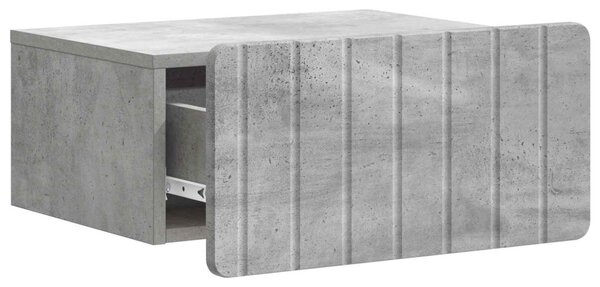 Fali éjjeli szekrény 2 db Betonszürke 49 x 34,5 x 24 cm