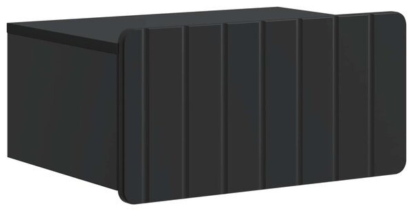 Fali éjjeli szekrény 2 db Fekete 49 x 34,5 x 24 cm Szerelt Fa