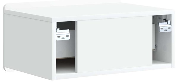 VidaXL Fali éjjeli szekrény fiókkal Fehér 49 x 34,5 x 24 cm Szerelt Fa
