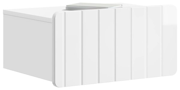 Fali éjjeli szekrény 2 db Magasfényű Fehér 49 x 34,5 x 24 cm