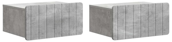 Fali éjjeli szekrény 2 db Betonszürke 49 x 34,5 x 24 cm