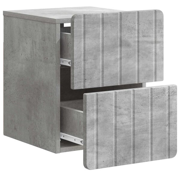 Fali éjjeli szekrény 2 db Betonszürke 33 x 34,5 x 43 cm